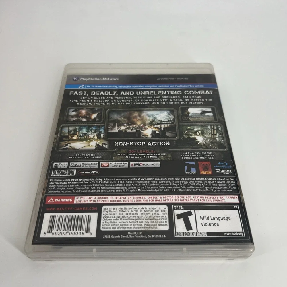 Heavy Fire Afghanistan Sony Playstation 3 PS3 Complete In Box With Manual CIB